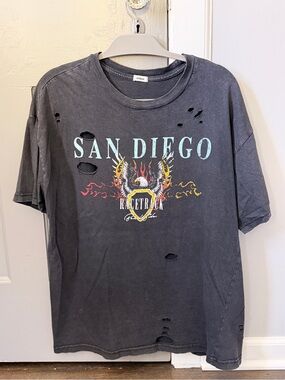 Garage Clothing San Diego Racetrack Distressed Graphic Boyfriend Tee